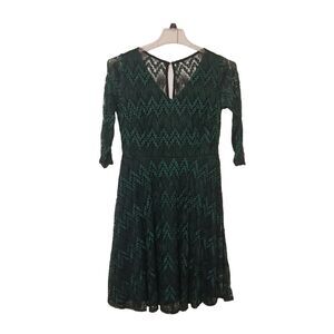 Dress Barn Womens Green and Black Lace Dress   C1